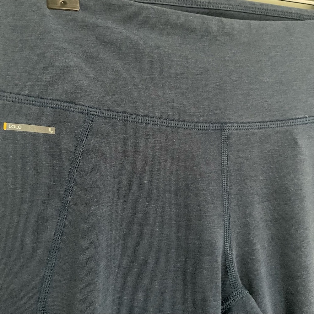 3 for $30 | Lole Cropped Tie Workout Leggings – Navy Blue Activewear Yoga Pants - Picture 3 of 7